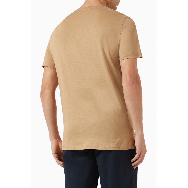 Armani - Logo V-Neck T-Shirt in Cotton Neutral