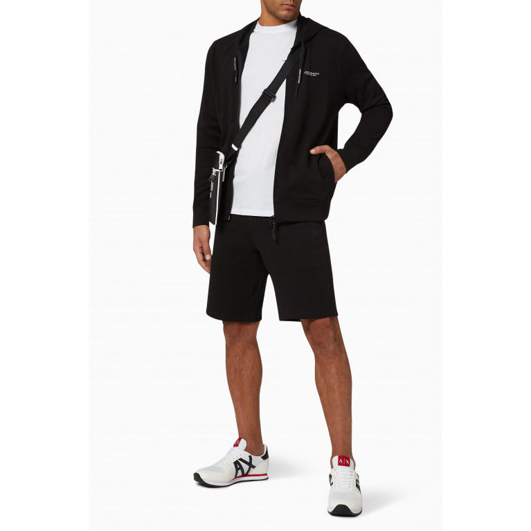 Armani Exchange - Logo Cotton Bermuda Shorts Black