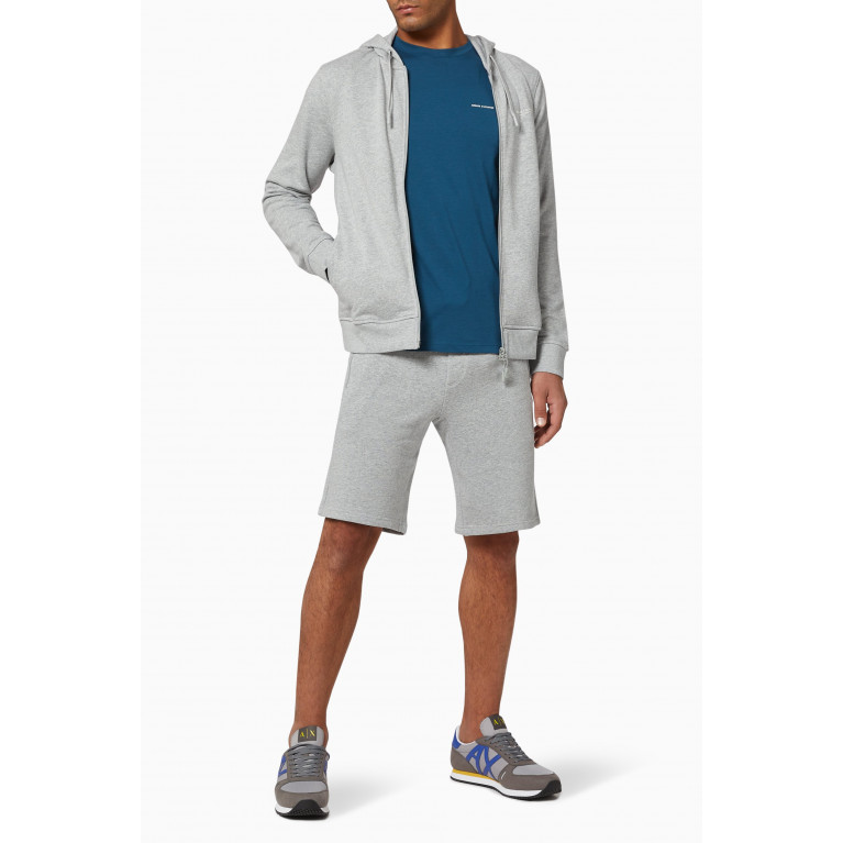 Armani Exchange - Logo Cotton Bermuda Shorts Grey