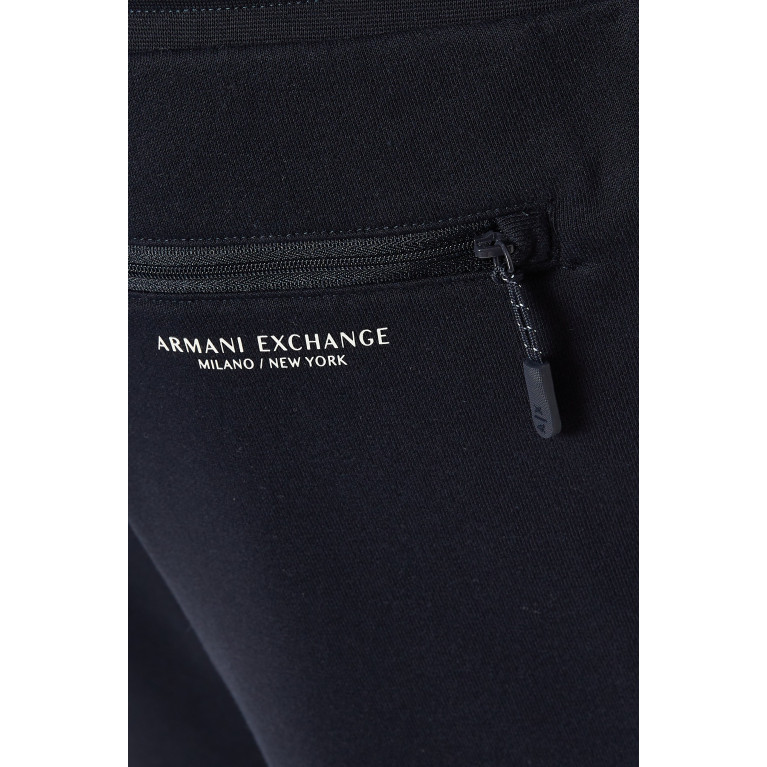 Armani Exchange - Logo Cotton Bermuda Shorts Blue