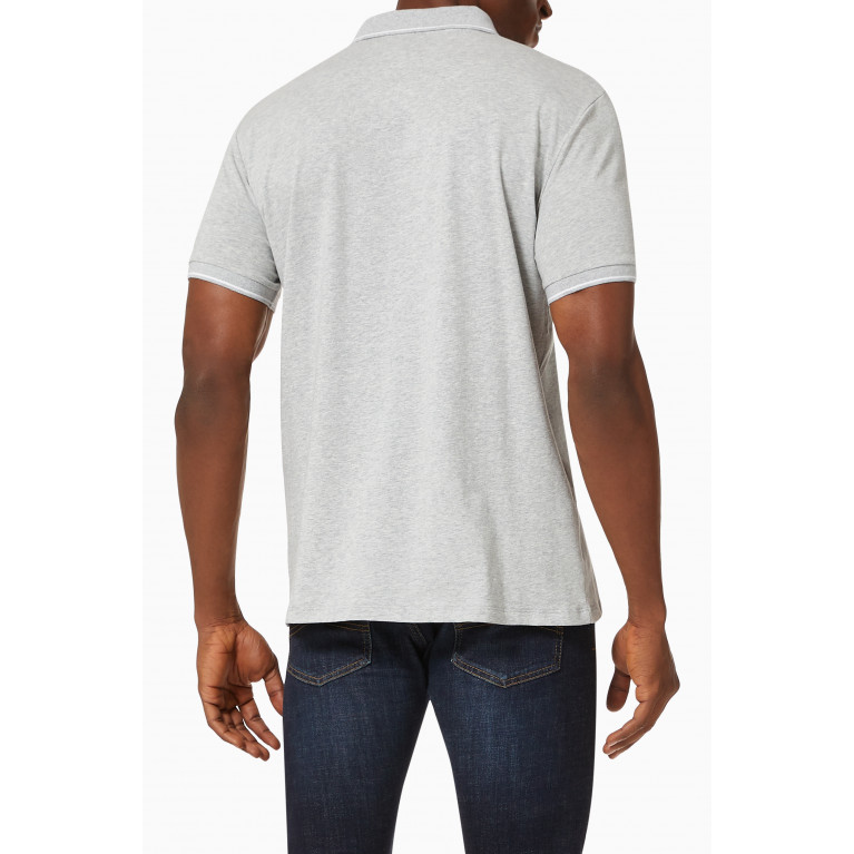 Armani Exchange - AX Logo Cotton-blend Polo Shirt Grey