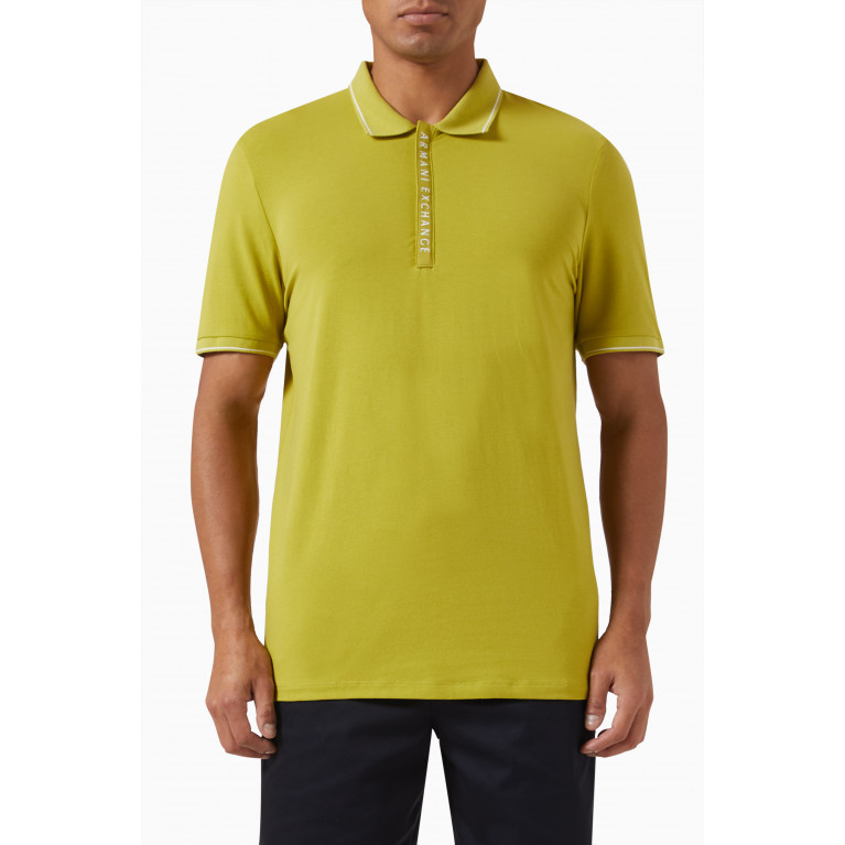 Armani - AX Logo Polo Shirt in Cotton-blend Green