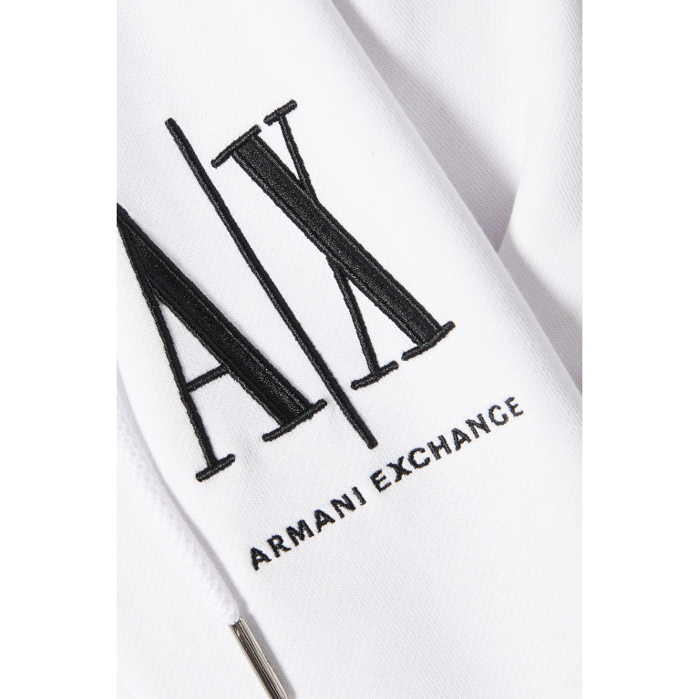 Armani Exchange - Icon Logo Zip Hoodie in Cotton White