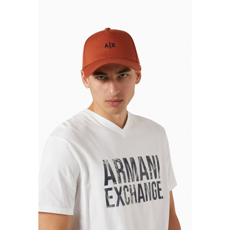 Armani - A|X Baseball Cap in Cotton Brown