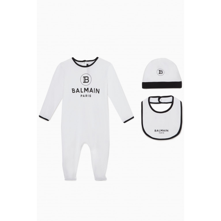Balmain - Logo Jersey Sleepsuit, Set of 3 White