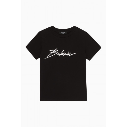 Balmain - Logo Print Cotton T-Shirt Black