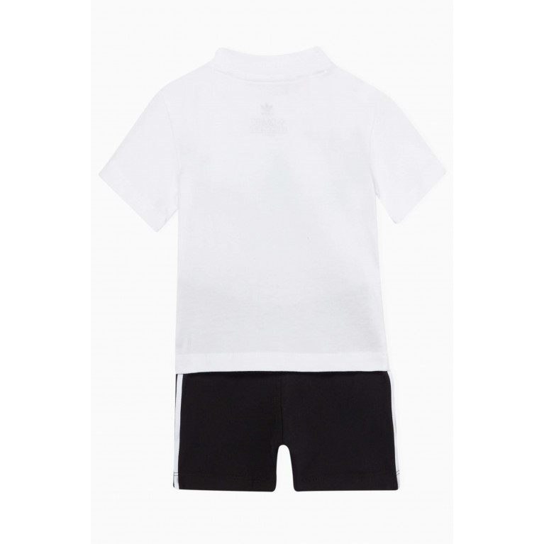 Adidas - Trefoil T-Shirt & Striped Shorts Set White