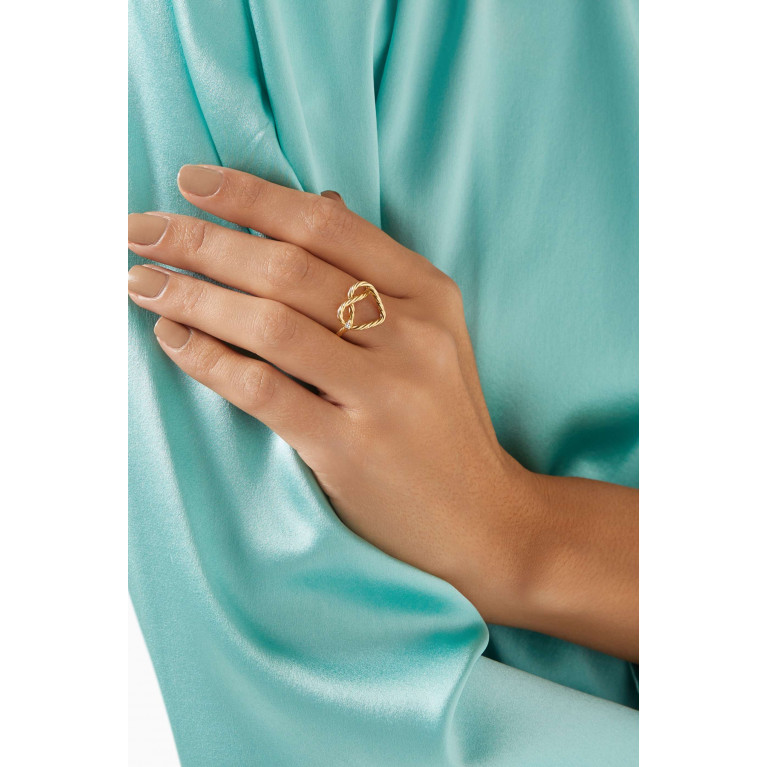 MKS Jewellery - Al Yada Heart Knot Diamond Ring in 18kt Gold