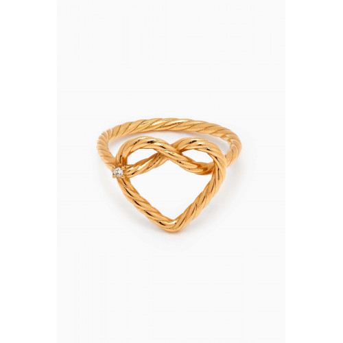 MKS Jewellery - Al Yada Heart Knot Diamond Ring in 18kt Gold
