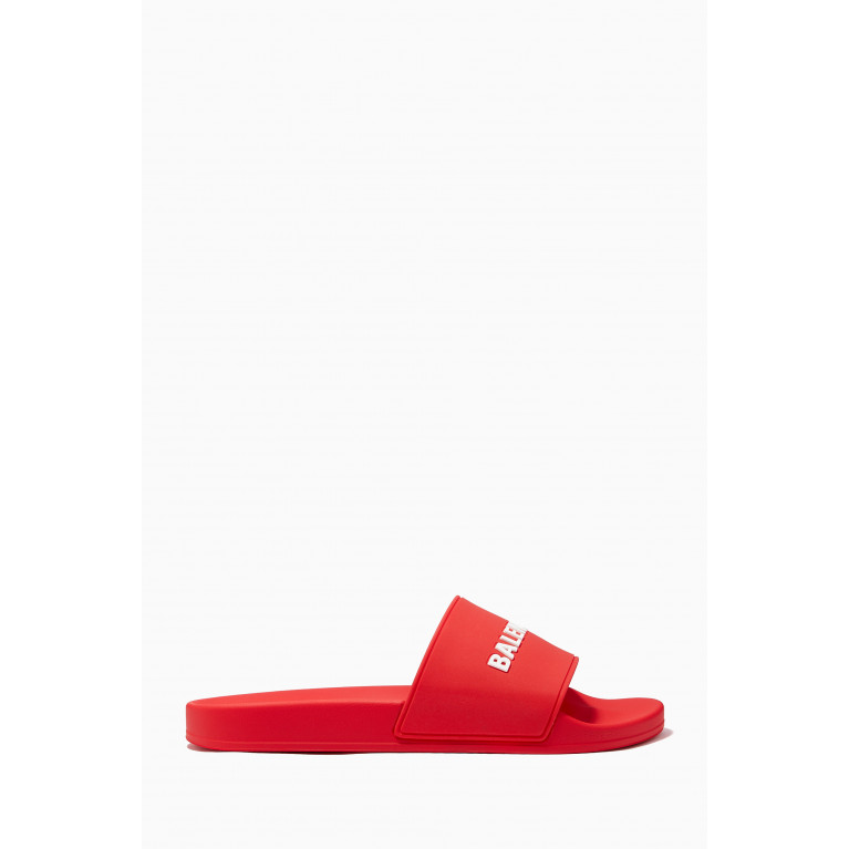 Balenciaga - Piscine Slide Sandal in Rubber Red