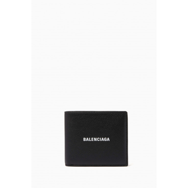 Balenciaga - Square Bi-Fold Calfskin Wallet Black