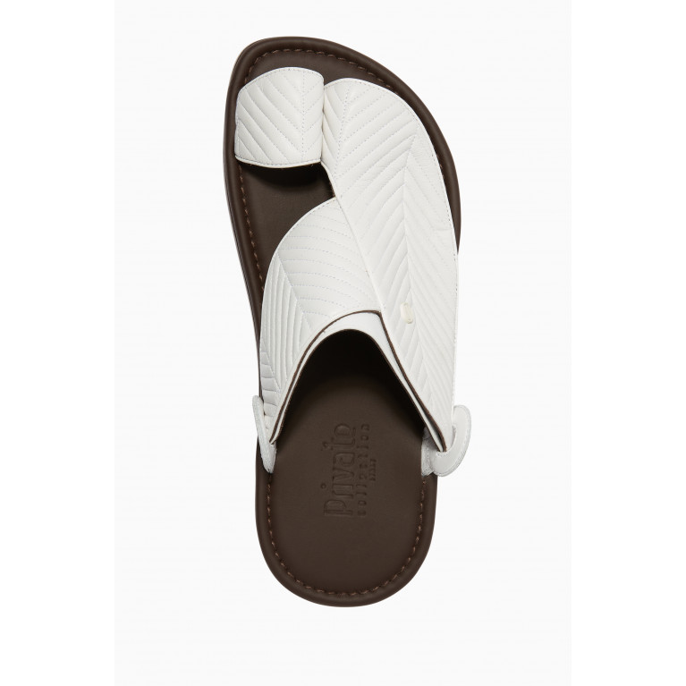 Private Collection - Arabian Vela Lamb Matelasse Chevron Sandals White