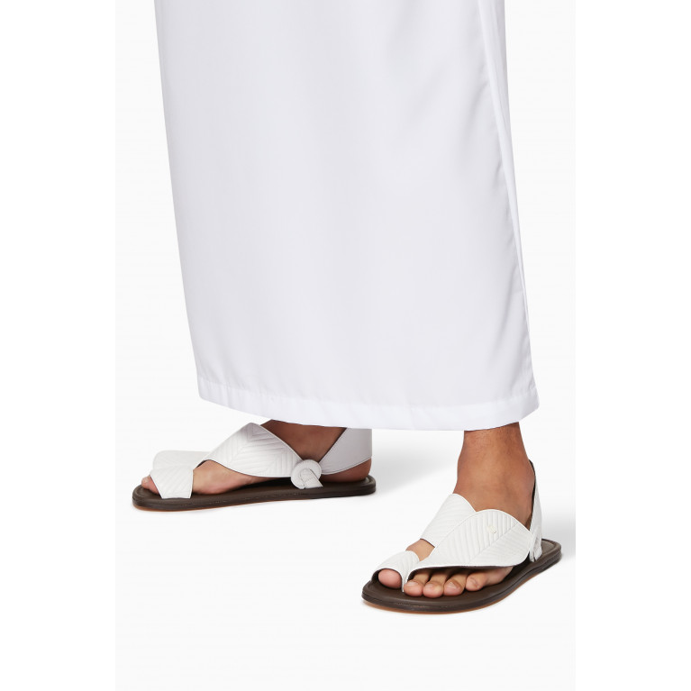 Private Collection - Arabian Vela Lamb Matelasse Chevron Sandals White