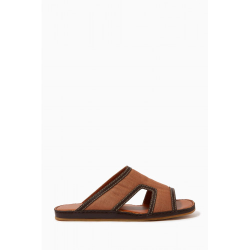 Private Collection - Western Arca Textile Sandals Brown