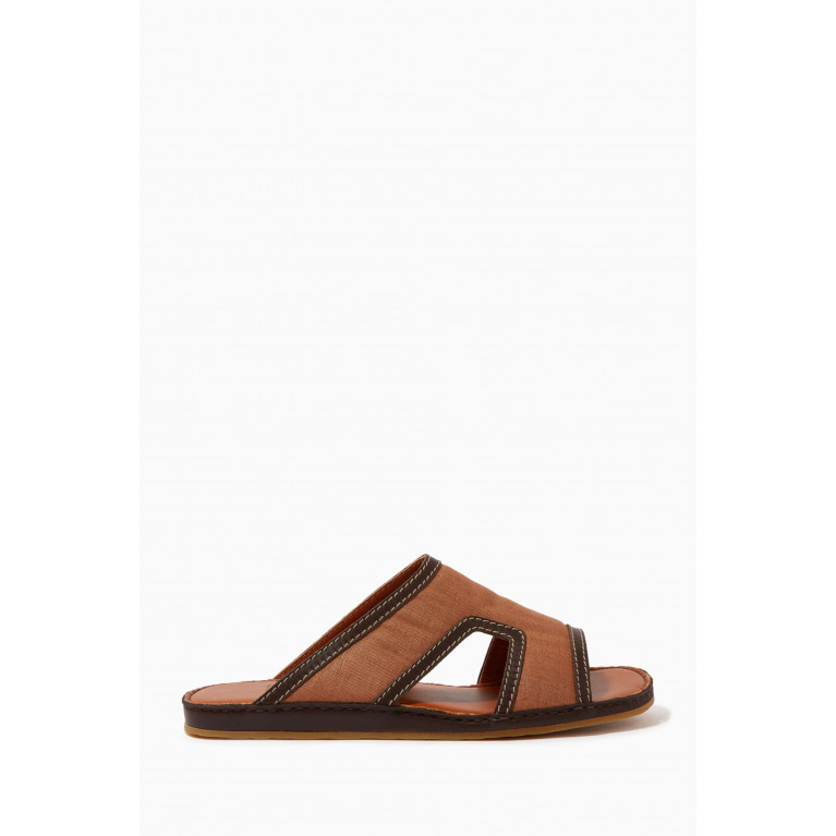 Private Collection - Western Arca Textile Sandals Brown