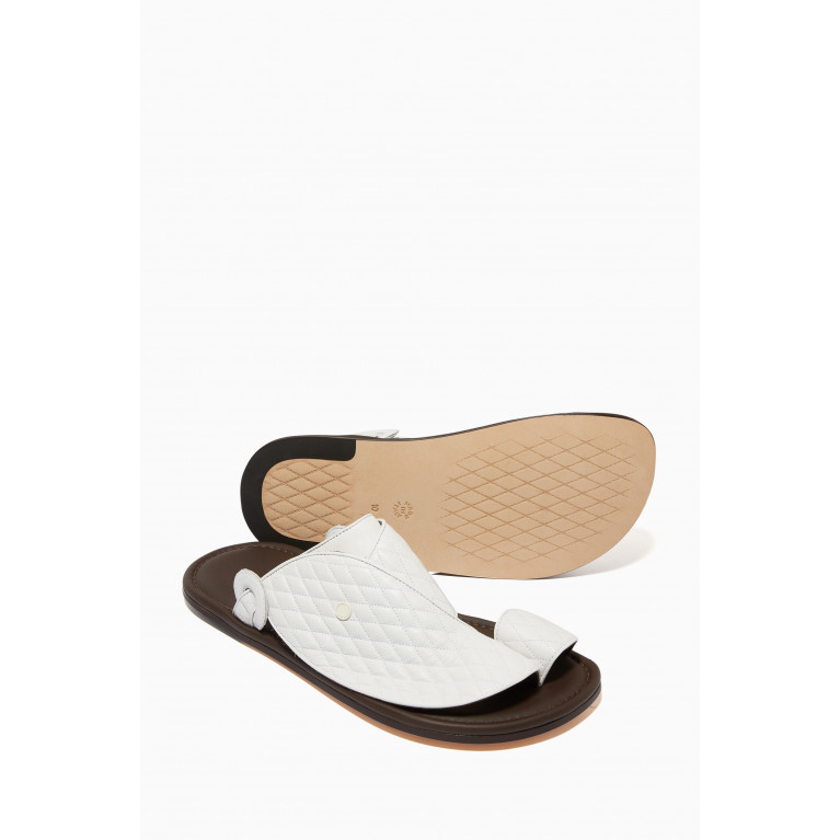 Private Collection - Arabian Vela Lamb Matelasse Sandals White