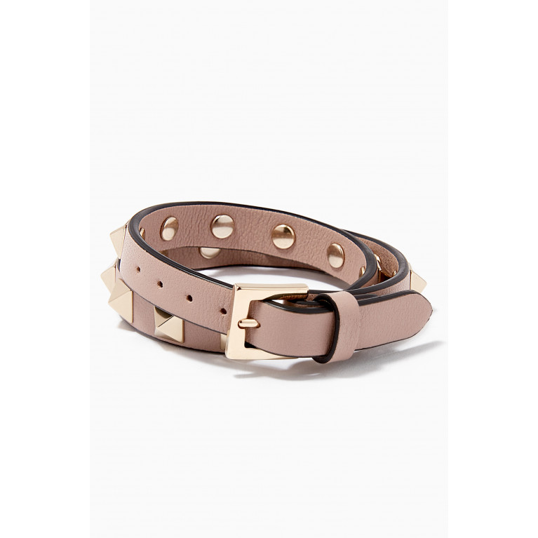 Valentino - Valentino Garavani Rockstud Bracelet in Leather Neutral