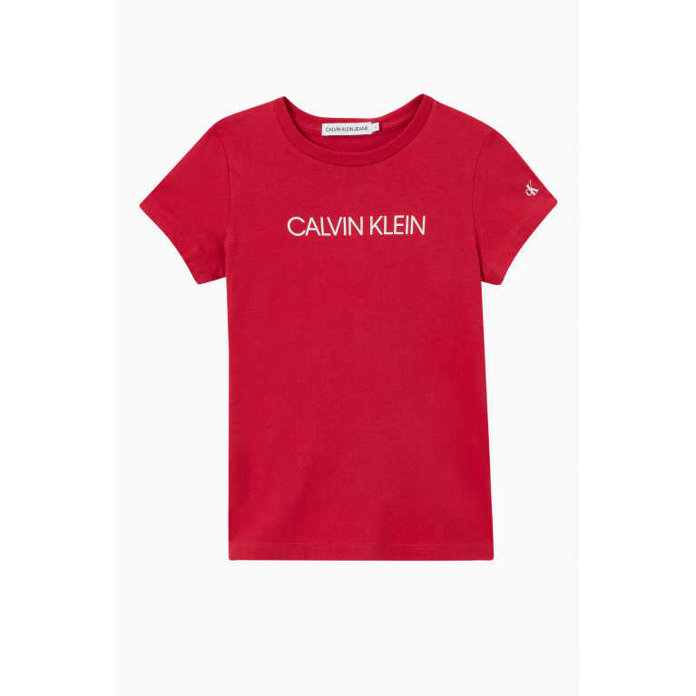 Calvin Klein - Institutional Logo T-shirt in Cotton Purple