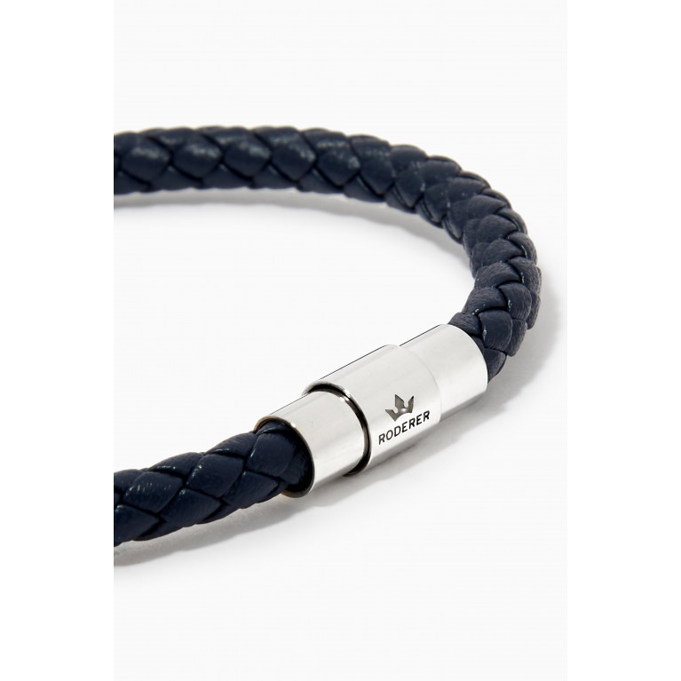 Roderer - Sergio Woven Leather Bracelet Blue