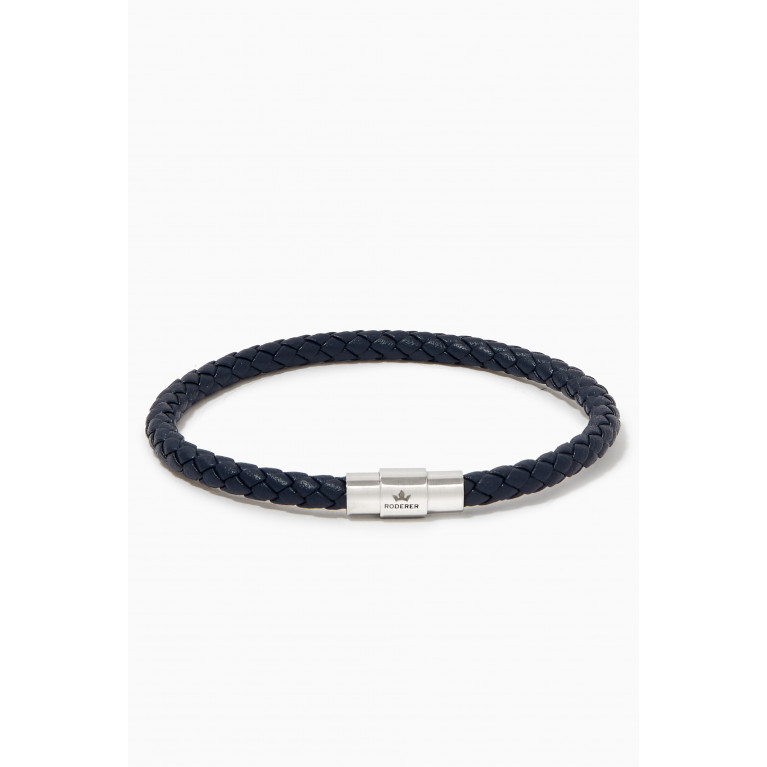 Roderer - Sergio Woven Leather Bracelet Blue