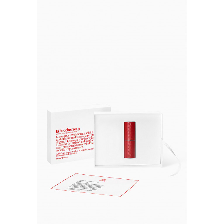 La Bouche Rouge - Red Refillable Fine Leather Lipstick Case Red