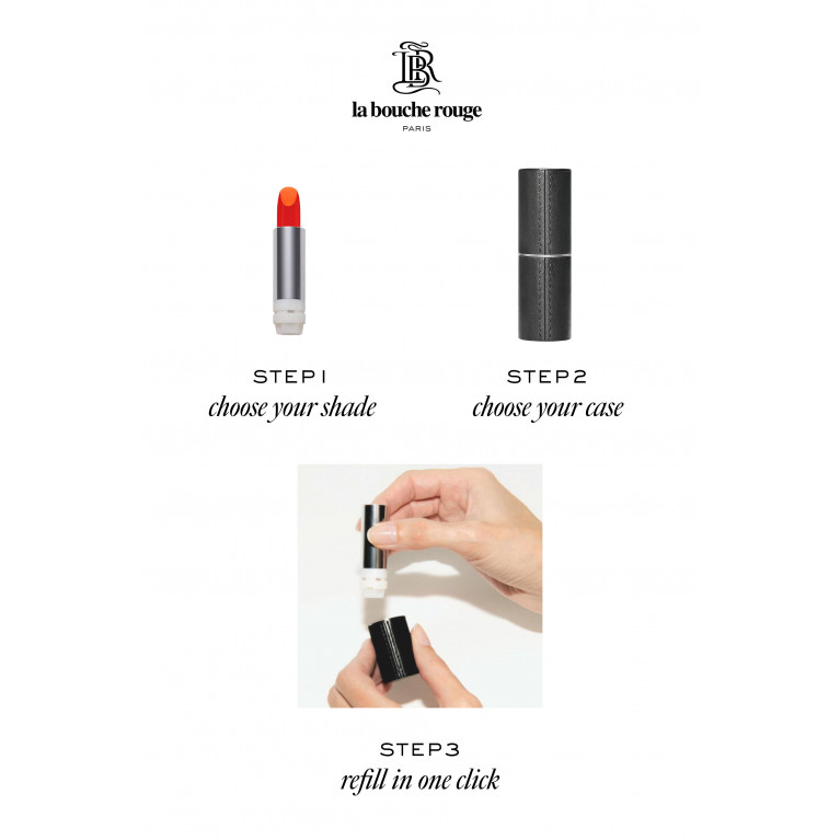 La Bouche Rouge - Beige Refillable Fine Leather Lipstick Case Neutral