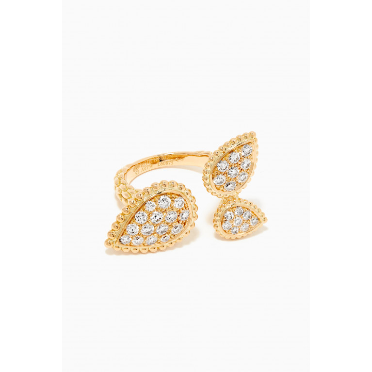 Boucheron - Serpent Bohème Three Motifs Diamond Ring in 18kt Yellow Gold
