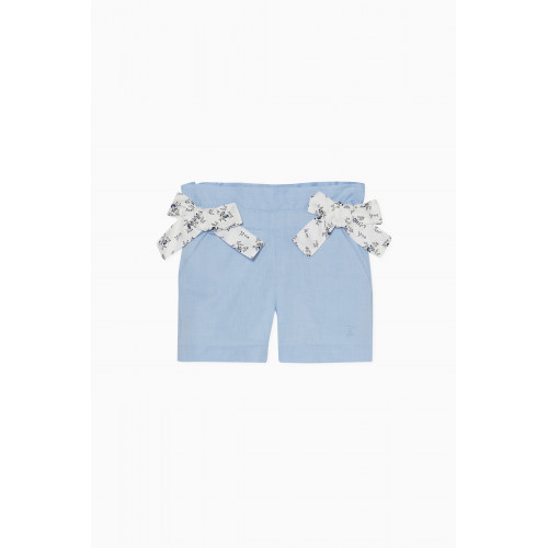 Jessie and James - Flared Cotton Shorts Blue