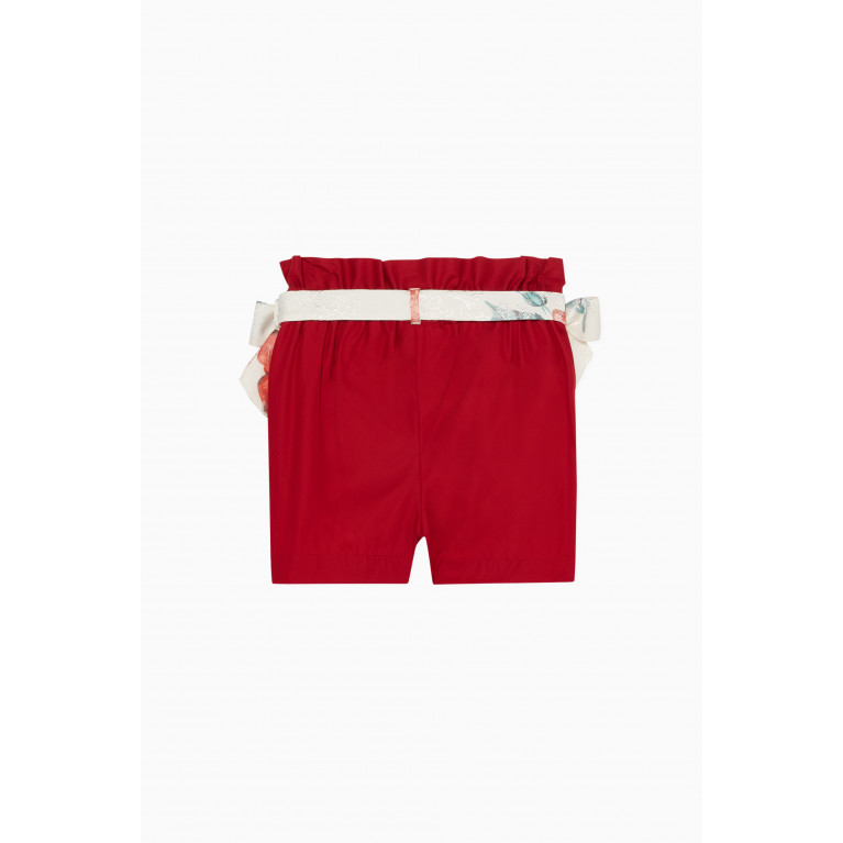 Jessie and James - Flared Cotton Shorts Red