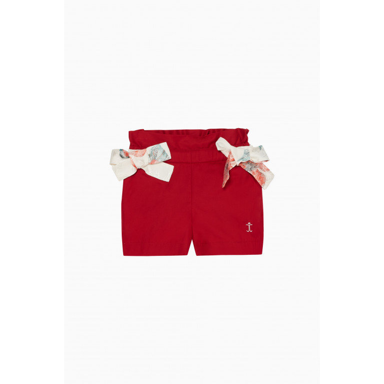Jessie and James - Flared Cotton Shorts Red