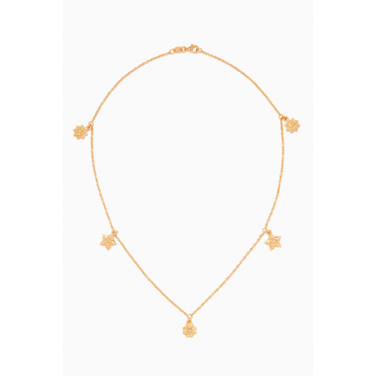 Meadowlark - Maiden 5 Charm Necklace in Gold Plated Sterling Silver