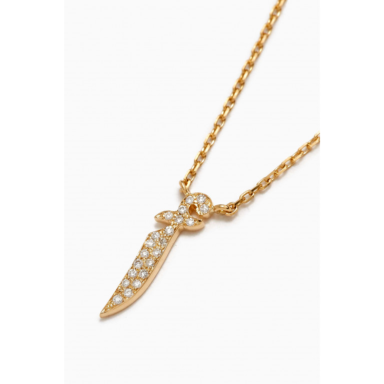 Bil Arabi - Letter "Alef" Diamond Necklace in 18kt Gold