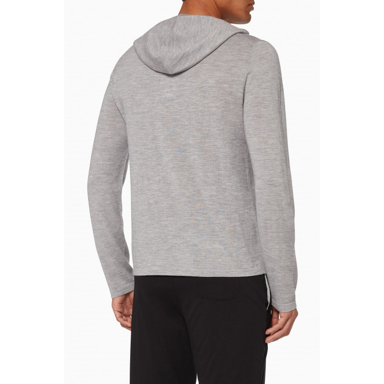 Vince - Wool-Cashmere Pullover Hoodie Grey