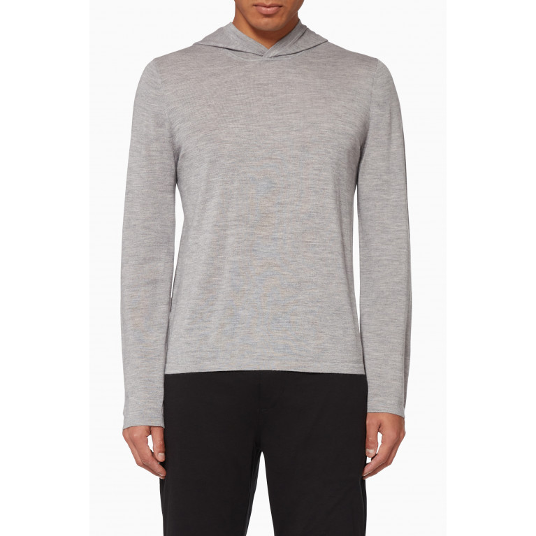 Vince - Wool-Cashmere Pullover Hoodie Grey