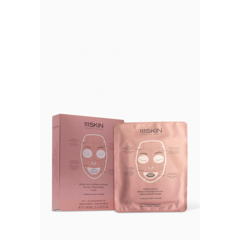 111Skin - Rose Gold Brightening Facial Treatment Masks, Pack of 5