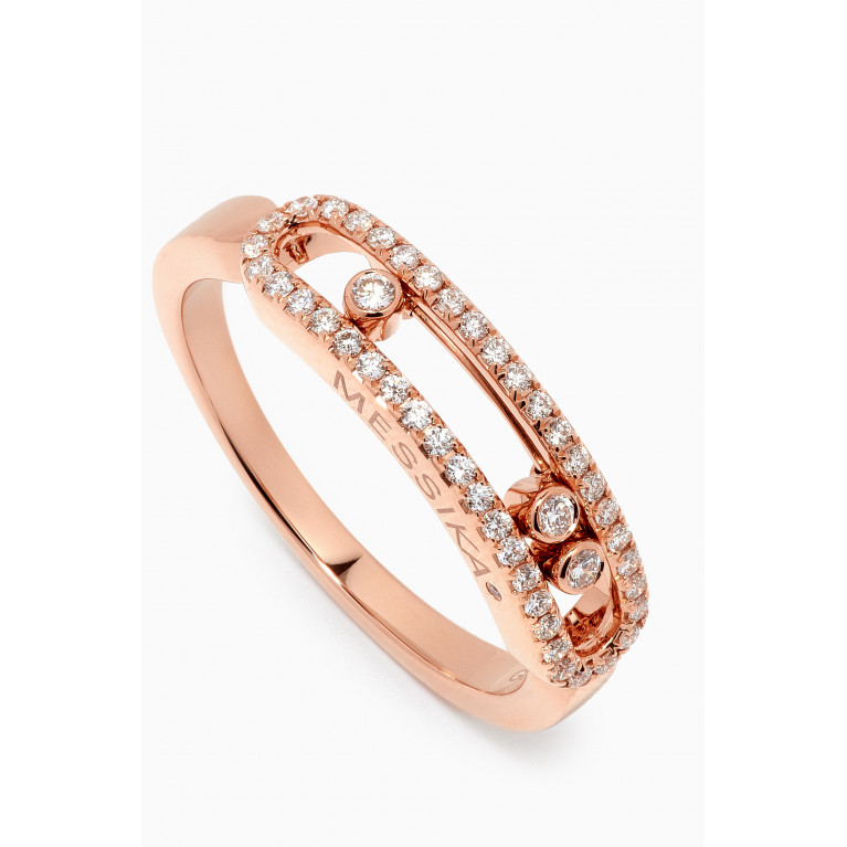 Messika - Baby Move Pavé Diamond Ring in 18kt Rose Gold Pink