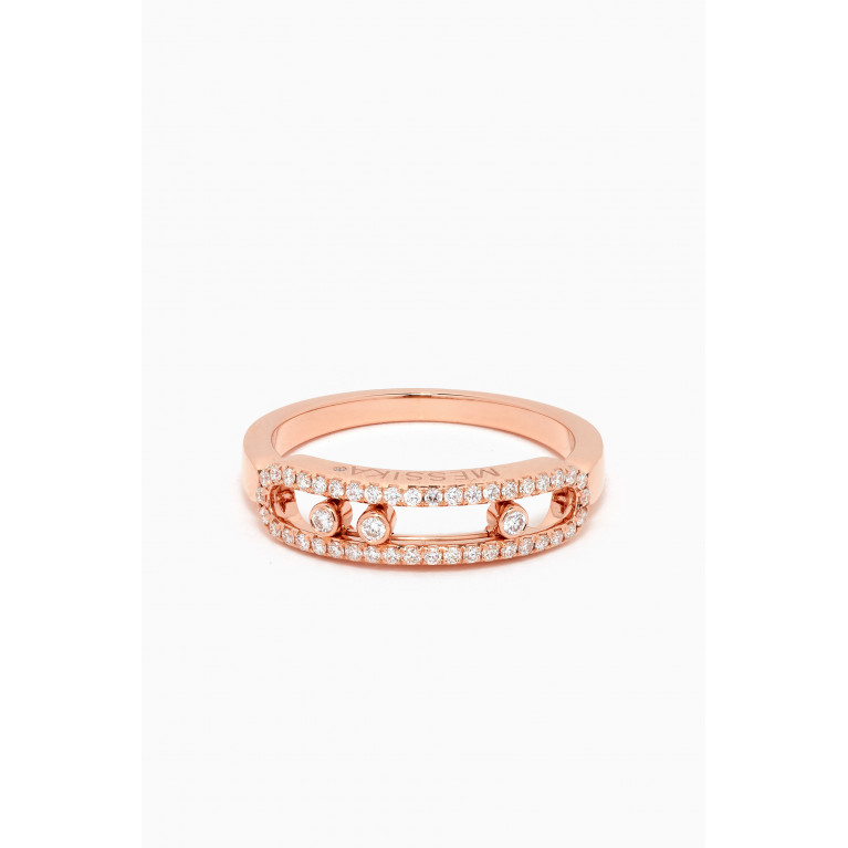 Messika - Baby Move Pavé Diamond Ring in 18kt Rose Gold Pink