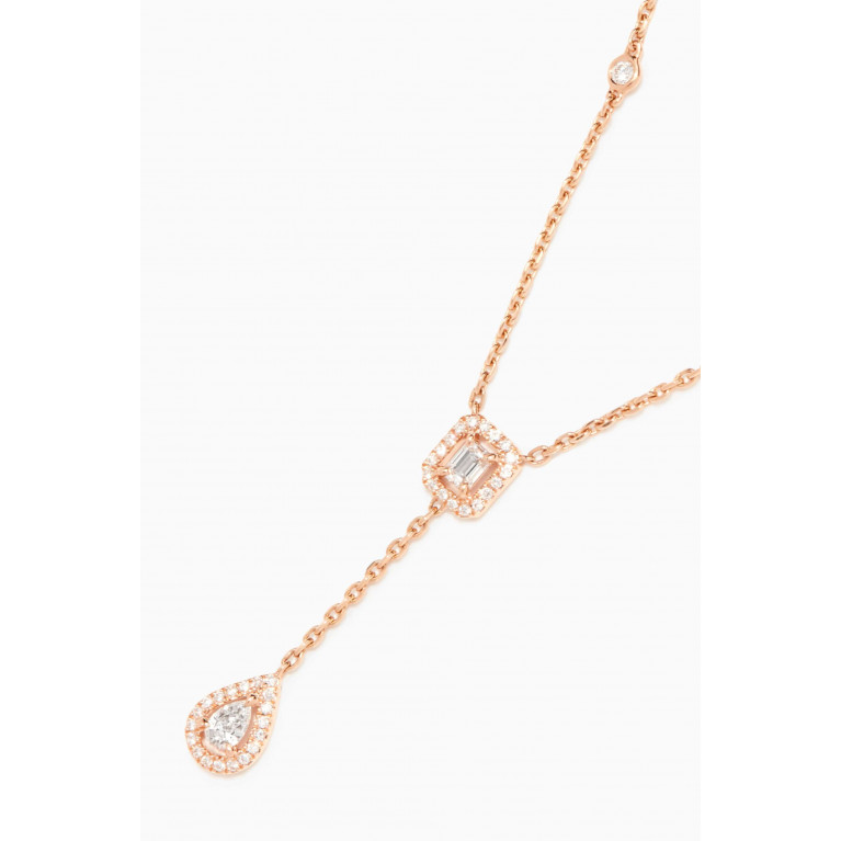 Messika - My Twin Tie Diamond Necklace Rose Gold