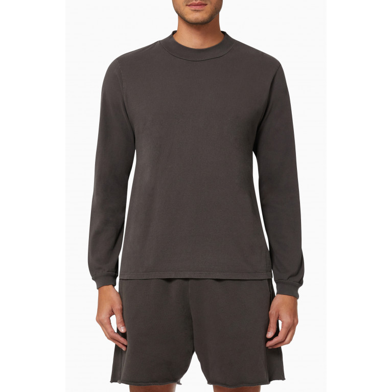 Les Tien - Mock Long Sleeve Sweatshirt Grey