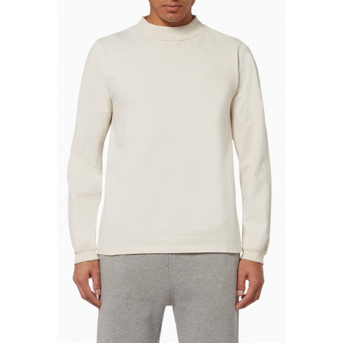 Les Tien - Mock Long Sleeve Sweatshirt White