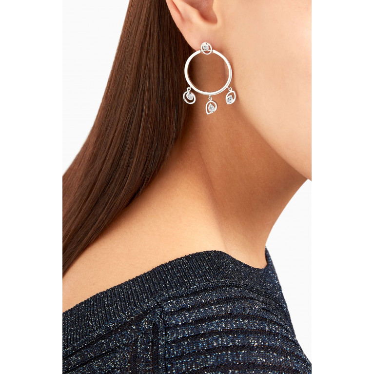 Marli - Rock Charm Diamond Earrings in 18kt White Gold