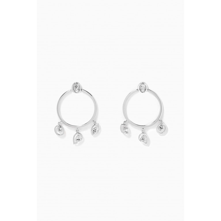 Marli - Rock Charm Diamond Earrings in 18kt White Gold