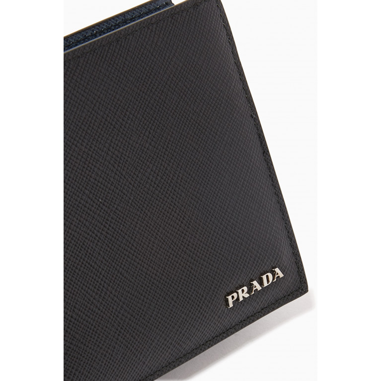 Prada - Metal Logo Wallet in Saffiano Leather