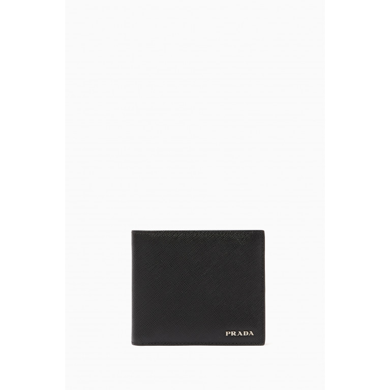 Prada - Metal Logo Wallet in Saffiano Leather