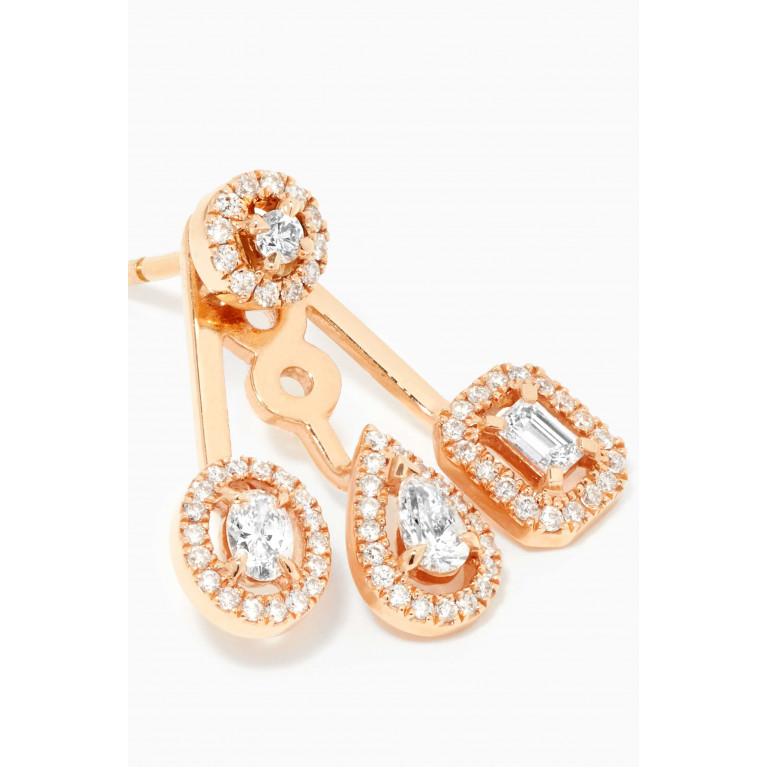 Messika - My Twin Trio Diamond Earring in 18kt Rose Gold Rose Gold
