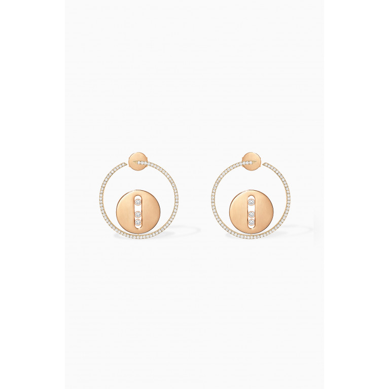 Messika - Créoles Lucky Move MM Diamond Hoop Earrings in 18kt Rose Gold