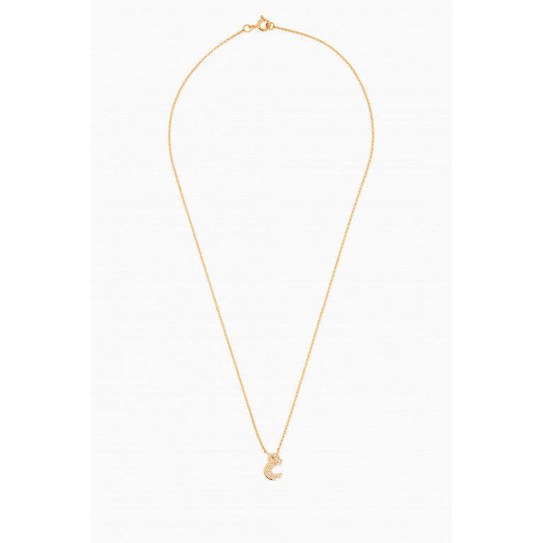 Bil Arabi - Ein Letter Diamond Necklace in 18kt Yellow Gold