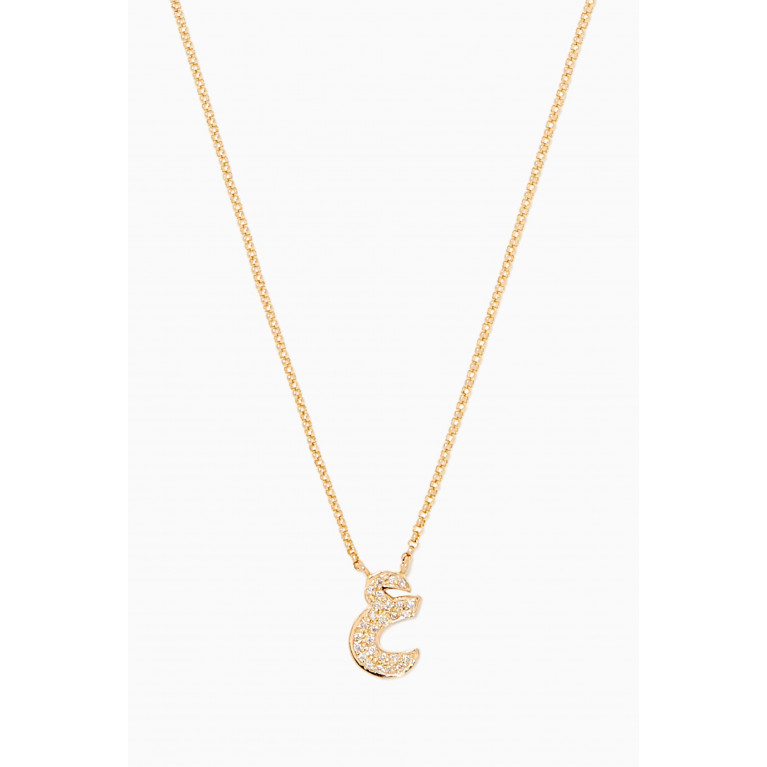 Bil Arabi - Ein Letter Diamond Necklace in 18kt Yellow Gold