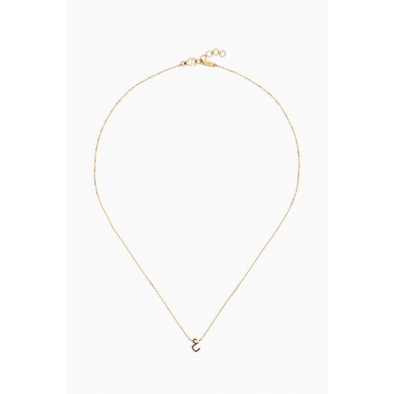 Bil Arabi - Mina Ein Letter Enamel Necklace in 18kt Gold Blue