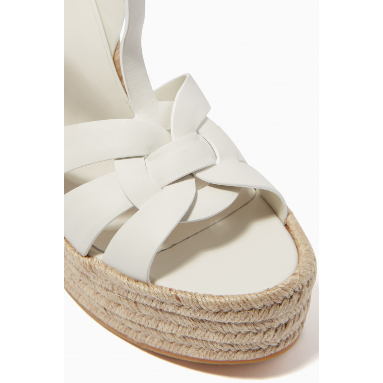 Saint Laurent - Tribute 130 Wedge Espadrilles in Smooth Leather